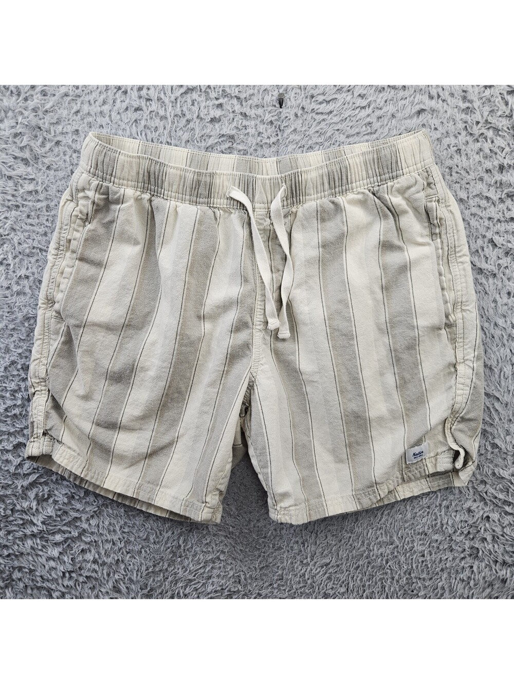 Katin Shorts Mens Medium Striped Drawstring Linen Beach Surf Breathable